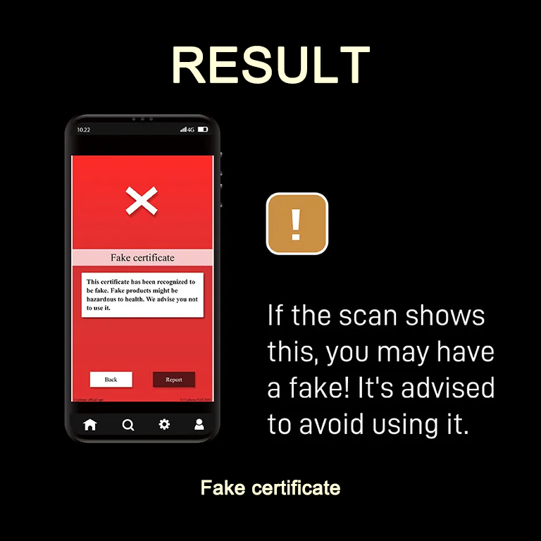 ALIBARBAR Authentication for New Code Verification Result - Fake Certificate